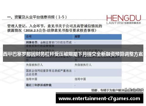 西甲巴塞罗那因财务杠杆受压被限期下月提交全新融资预算调整方案